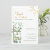 鉢植え水彩女性聖書勉強 招待状 (スタンド正面)