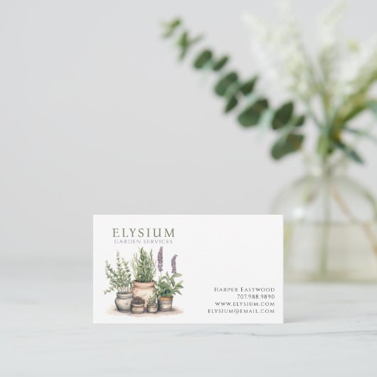 鉢植え水彩庭師の名刺 名刺 (スタンド正面)