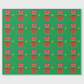 鉢植え花蝶ラッピング紙 ラッピングペーパー (フラット)