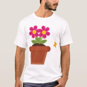 鉢植え花蝶Tシャツ Tシャツ (正面)