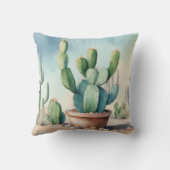 鉢植え菜園水彩サボテン装飾品 クッション (裏面)