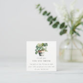 鉢植え葉付きハウスプラントご注文ありがとうございます スクエア名刺 (スタンド正面)