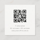 鉢植え葉付きハウスプラントボタニカルQRコード スクエア名刺 (裏面)