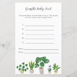 鉢植え赤ちゃんシャワーベビー食品ゲームを推測