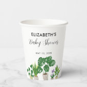 鉢植え赤ちゃんシャワー緑の植物 紙コップ (裏面)