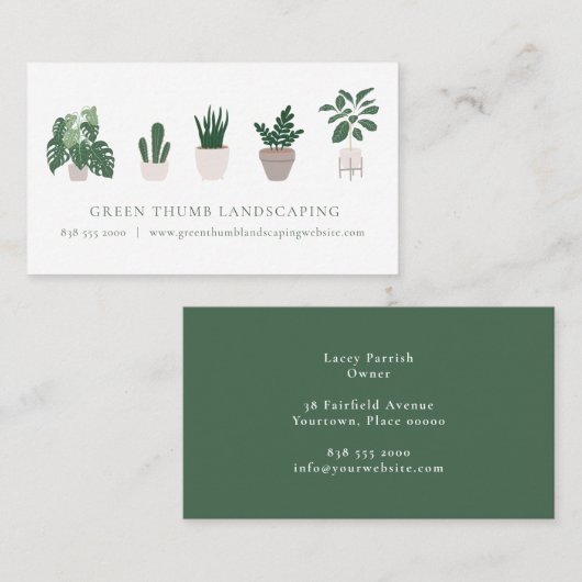 鉢植え5個 名刺 (正面/裏面)