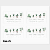 鉢植え5個 長方形シール (シート)