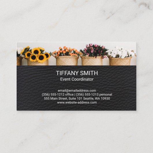 鉢植え |レザー 名刺 (裏面)