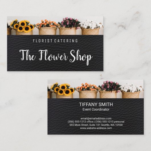 鉢植え |レザー 名刺 (正面/裏面)