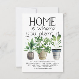 鉢植え|引っ越し祝いパーティーパーティの招待状 招待状
