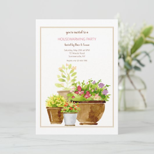 鉢植え 招待状 (スタンド正面)