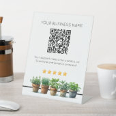 鉢植えQRコードビジネスレビューYELP 台座サイン (インサイチュ)