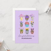 鉢植お洒落え花新しいホーム カード (正面/裏面インサイチュ)