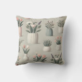 鉢植かわいらし物プリントデザイン クッション (裏面)