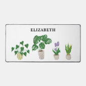 鉢植パーソナライズされたえ熱帯性モンステラグリーン デスクマット (正面)