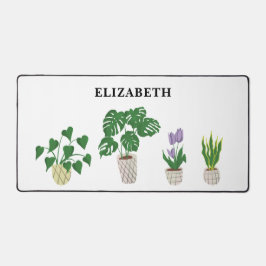 鉢植パーソナライズされたえ熱帯性モンステラグリーン デスクマット