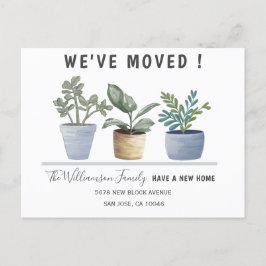 鉢植モダン物引っ越しました発表 案内ポストカード