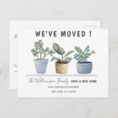 鉢植モダン物引っ越しました発表 案内ポストカード (正面/裏面)