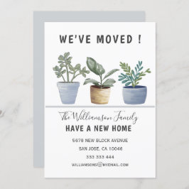 鉢植モダン物引っ越しました発表 案内状