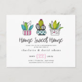 鉢植モダン物引っ越し祝いパーティーはがき ポストカード (正面)