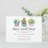 鉢植モダン物引っ越し祝いパーティー招待状 招待状 (スタンド正面)