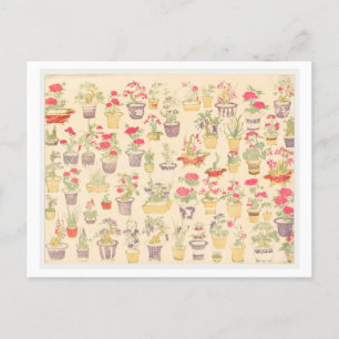 鉢植日本のイラストレーション/盆栽 ポストカード