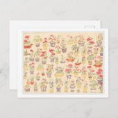 鉢植日本のイラストレーション/盆栽 ポストカード (正面/裏面)