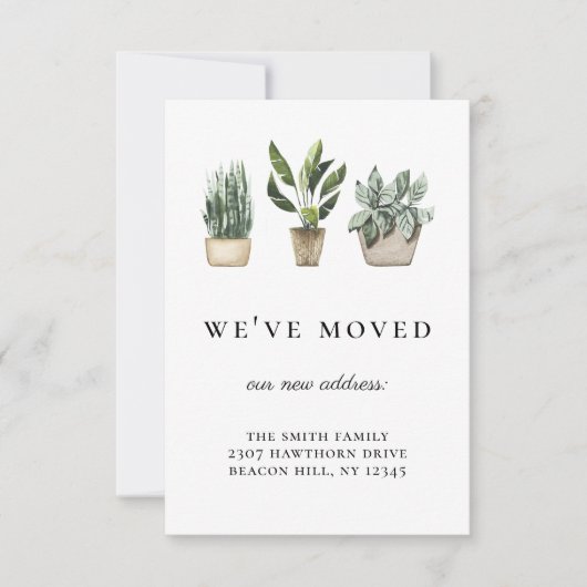鉢植素朴物引っ越しました発表 招待状 (正面)