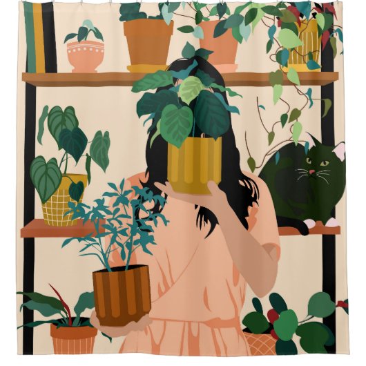 鉢状オアシス シャワーカーテン (正面)