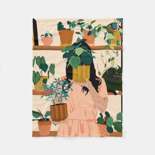 鉢状オアシス フリースブランケット (正面)