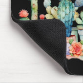 鉢状カラフルのサボテンと多肉類 マウスパッド (コーナー)