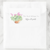 鉢状シクラメン 長方形シール (バッグ)