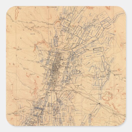 鉱区を示すワスホ地区地図 スクエアシール (正面)