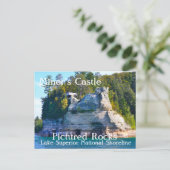 鉱夫の城の写真を撮った岩のはがき ポストカード (スタンド正面)