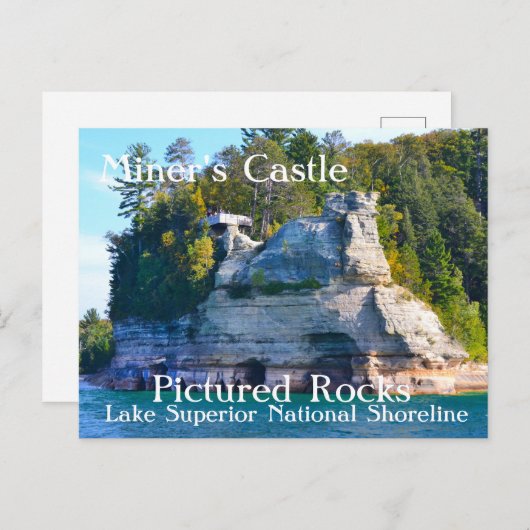 鉱夫の城の写真を撮った岩のはがき ポストカード (正面/裏面)