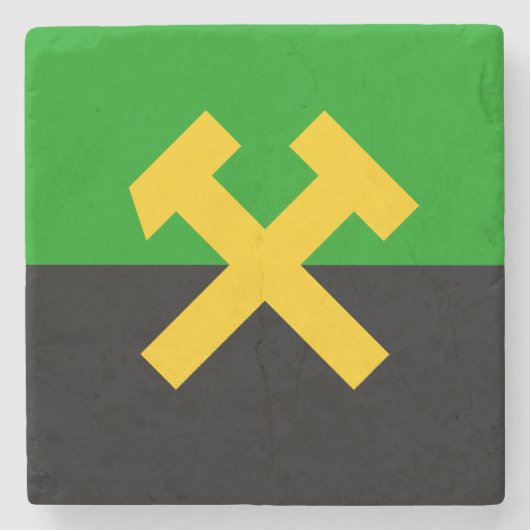 鉱夫・鉱山労働者国旗 ストーンコースター (正面)