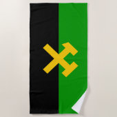 鉱夫・鉱山労働者国旗 ビーチタオル (正面)