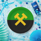 鉱夫・鉱山労働者国旗 ペーパープレート (パーティー)