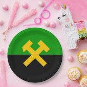 鉱夫・鉱山労働者国旗 ペーパープレート (パーティー)