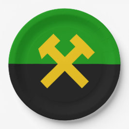 鉱夫・鉱山労働者国旗 ペーパープレート