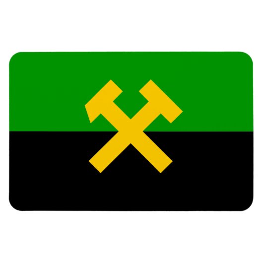 鉱夫・鉱山労働者国旗 マグネット (横)