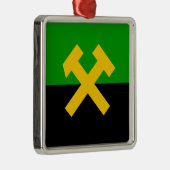 鉱夫・鉱山労働者国旗 メタルオーナメント (右)