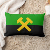 鉱夫・鉱山労働者国旗 ランバークッション (ブランケット)