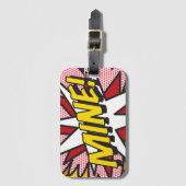 鉱山おもしろいレトロ漫画ブックアポップ・アートのート ラゲッジタグ (正面縦)