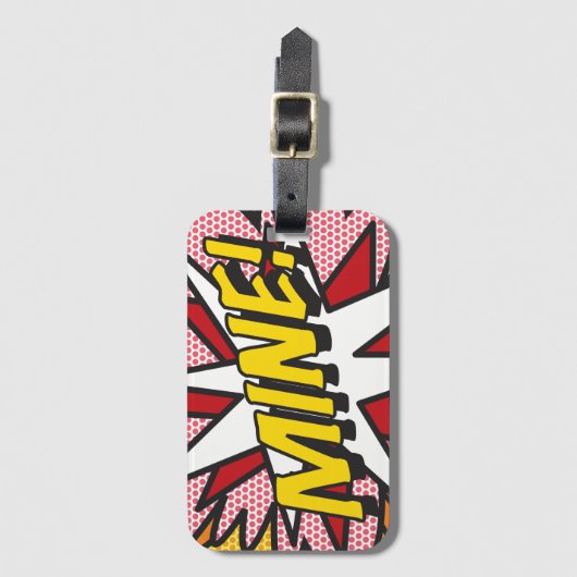 鉱山おもしろいレトロ漫画ブックアポップ・アートのート ラゲッジタグ (正面縦)