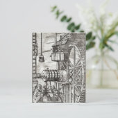 鉱山から水を汲み上げるための巻揚機 ポストカード (スタンド正面)