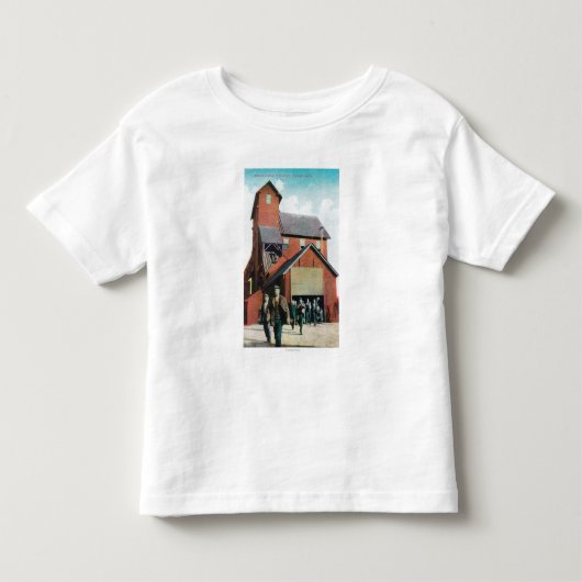 鉱山の外観、労働者の出ること トドラーTシャツ (正面)