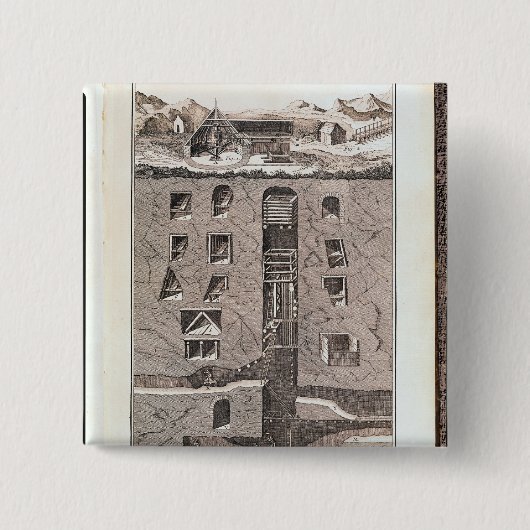 鉱山の横断面 缶バッジ (正面)