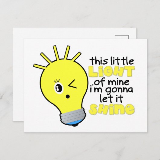 鉱山の郵便はがきのこの小さいライト 案内ポストカード (正面/裏面)