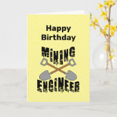 鉱山技術者がショベルを越えた誕生日カード カード (黄色い花)